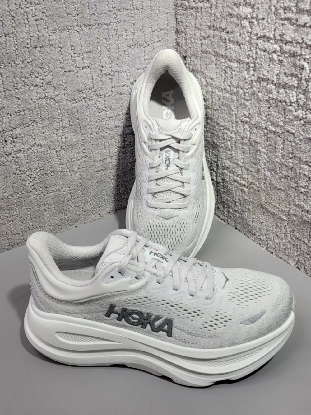 Hoka One One Bondi 9 Wide Womens Size US 7D Stardust/Silver Running Sneakers - Picture 5 of 13